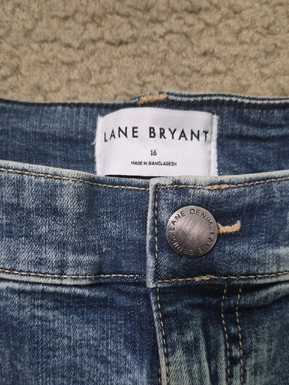Lane Bryant Distressed Midwash Denim Bermuda Shorts - Picture 4 of 4